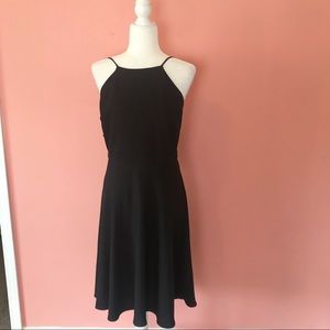 J Crew Carly Drapey Black Matte Dress Size…